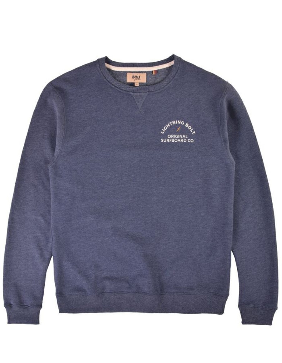 Mens * | Hot Selling Lightning Bolt Venice Surf Co Heather Crew