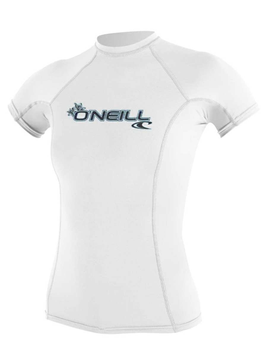 Wetsuits * | Top Sell O'Neill Basic Skins 50+ S/S Sun Shirt White