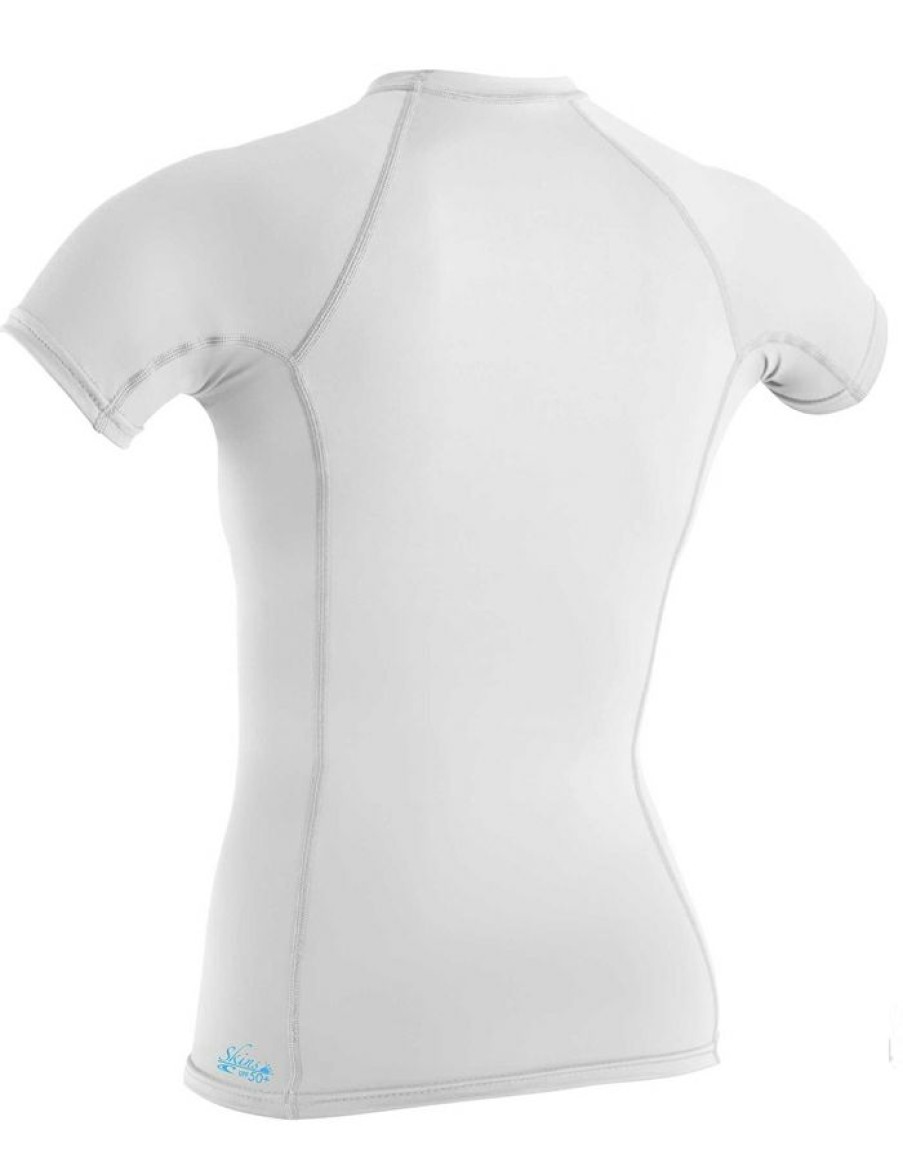 Wetsuits * | Top Sell O'Neill Basic Skins 50+ S/S Sun Shirt White