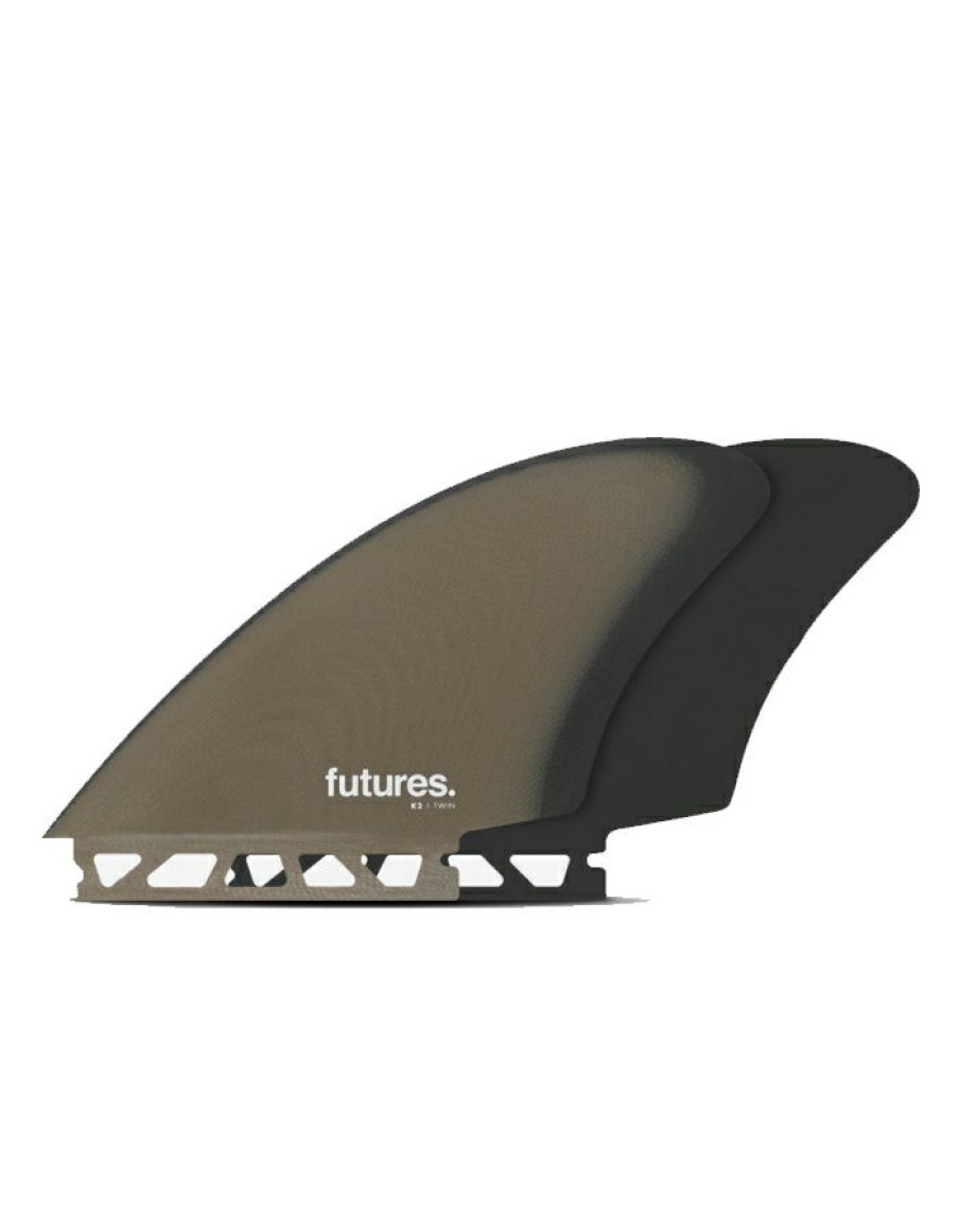 Gear * | Shop Futures K2 Keel Fiber Glass Solid Black Twin Fin Set