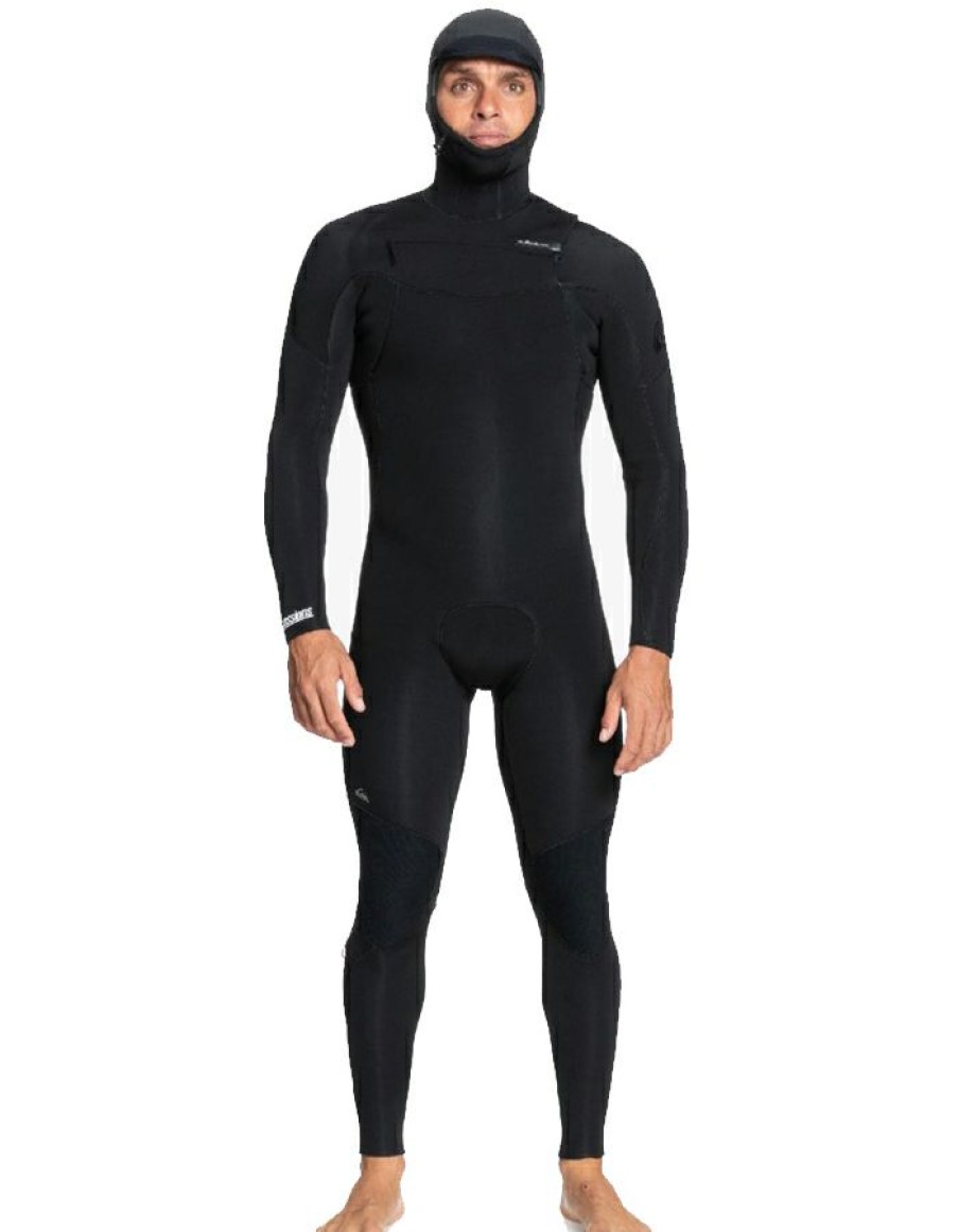 Wetsuits * | Wholesale Quiksilver 5/4/3 Everyday Sessions Hooded Chest Zipwetsuit Black