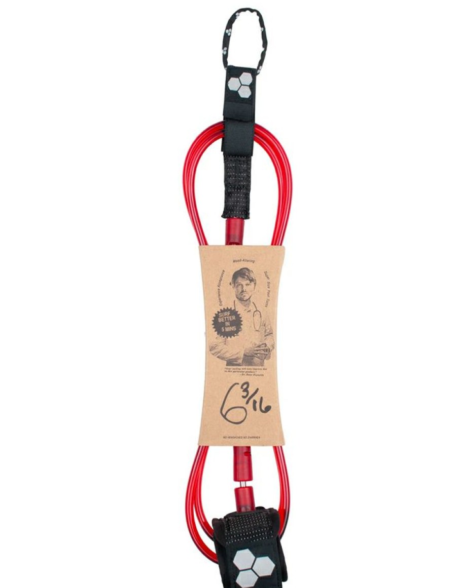 Gear * | Less Expensive Channel Island Dane Reynolds Signature Standard Leash 6'0 3/16 Red