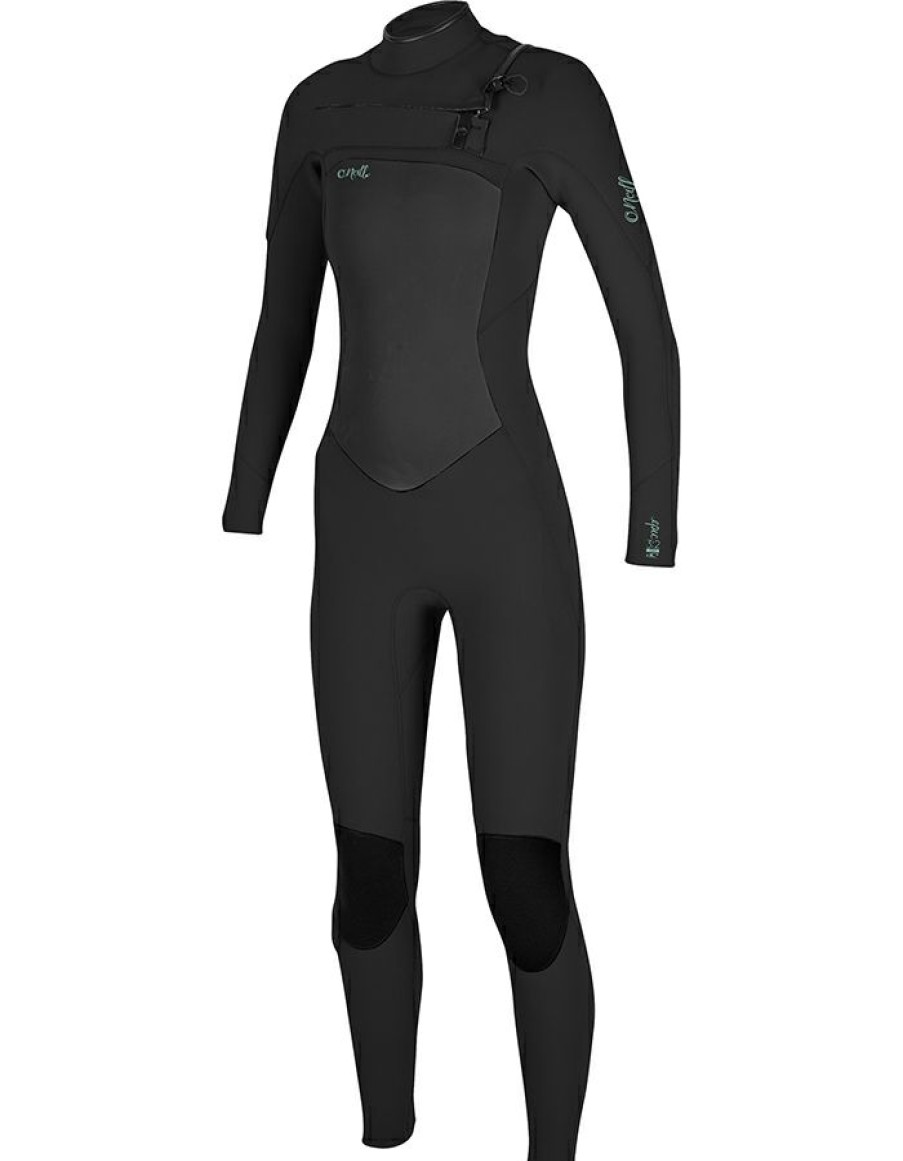 Wetsuits * | Shop O'Neill Epic 5/4 Mm Women Wetsuit Chest Zip Black