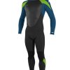 Wetsuits * | Special O'Neill Youth Epic 4/3 Full Wetsuit Back Zip Black Ultrablue