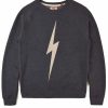 Mens * | Low Price Lightning Bolt Forever Triblend Fleece Crewneck Grey