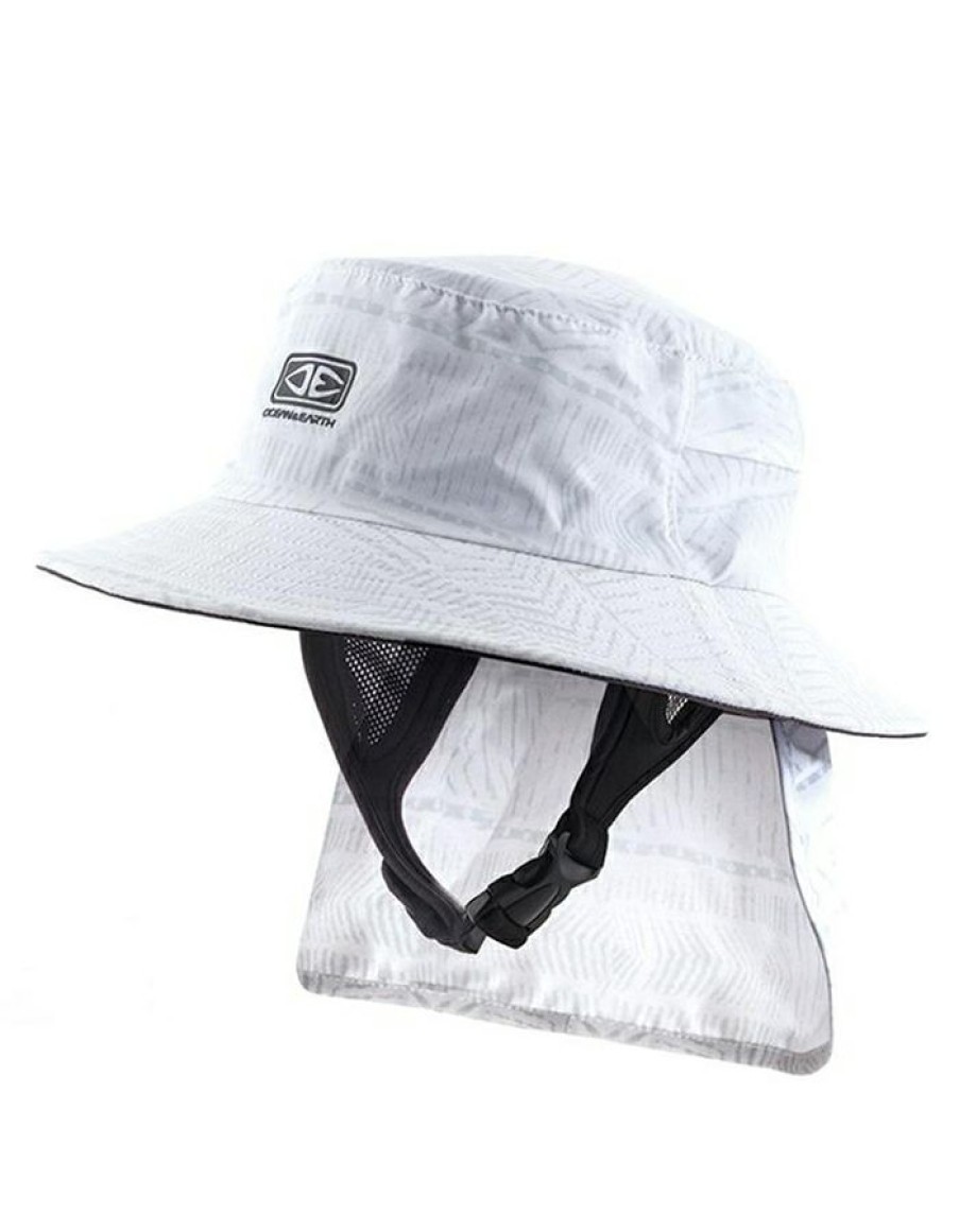 Gear * | Top Sell Ocean & Earth Indo Stiff Peak Surf Hat White