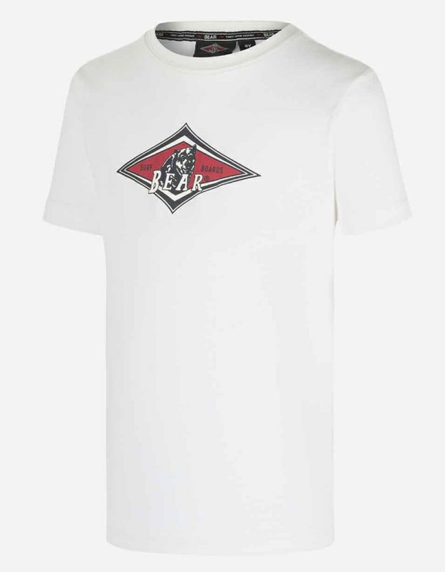 Mens * | Online Bear Surfboards T-Shirt Logo White