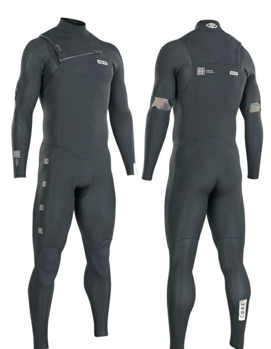 Wetsuits * | Latest Fashion Ion Seek Core Semidry 5/4 Wetsuit Frontzip Black