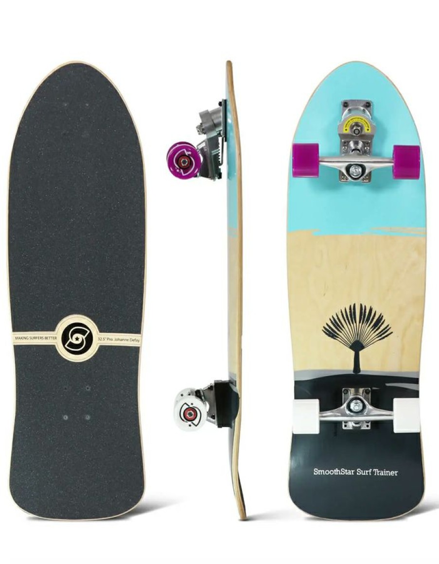 Skateboards * | Latest Fashion Smoothstar 32.5 Johanne Defay Teal Grey Surfskate Complete