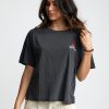 Womens * | Hot Selling Rvca Petite Rose Washed Black