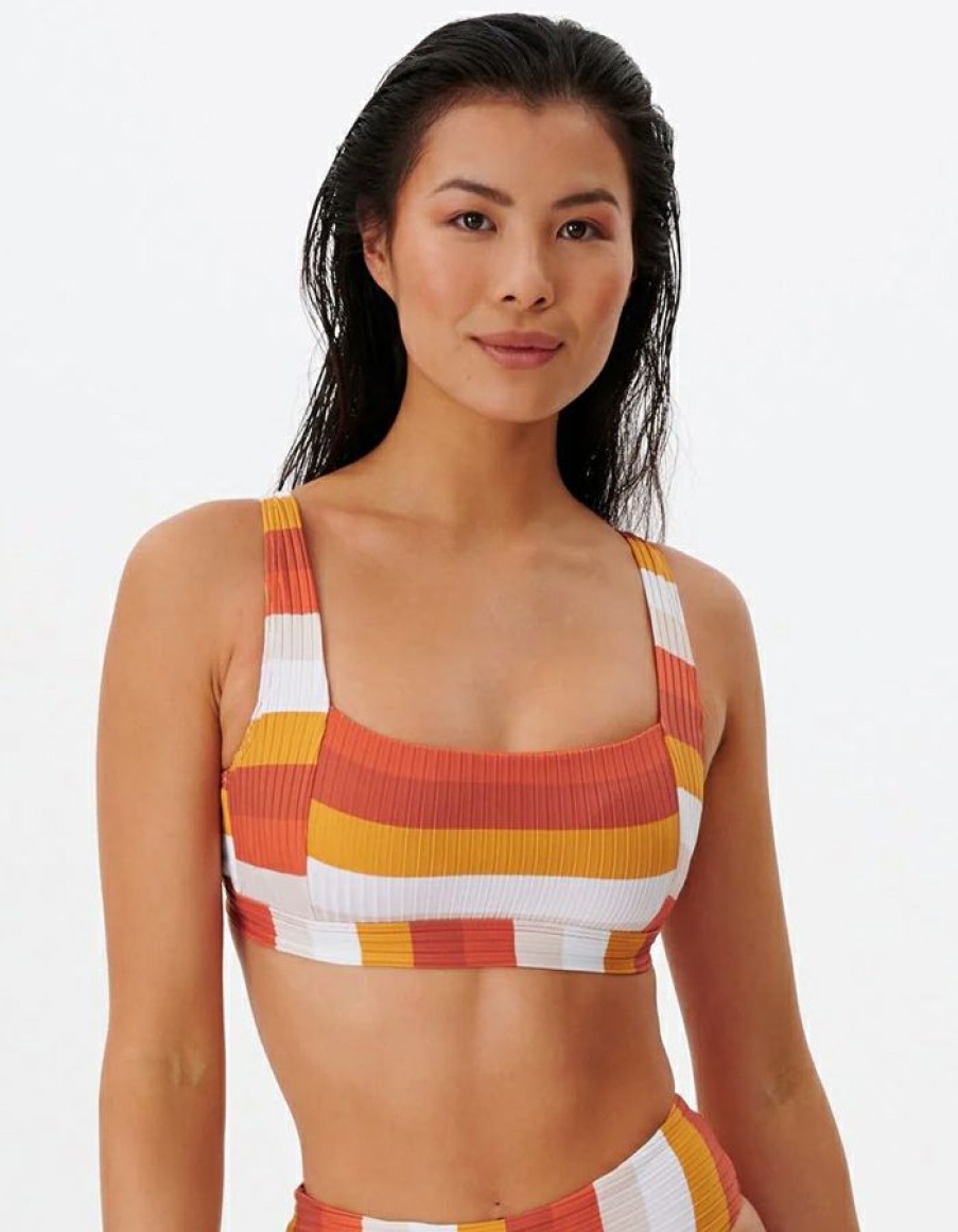 Womens * | Less Expensive Rip Curl Top Premium Surf D Cup Crop Cinnamon