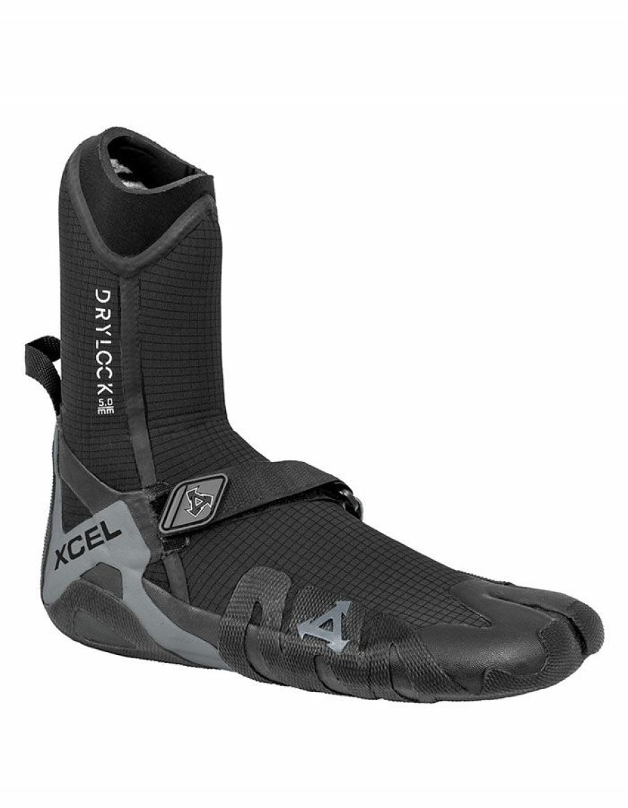 Wetsuits * | Shop Xcel Drylock 5Mm Split Toe Boots Black Grey