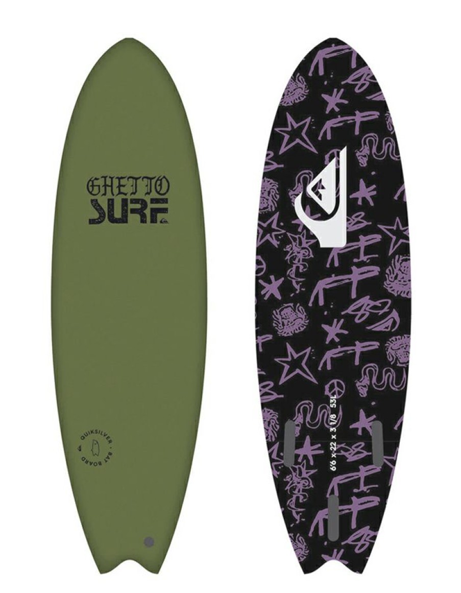 Surfboards * | New Quiksilver 6 ?" Softboard Bat Fish Green