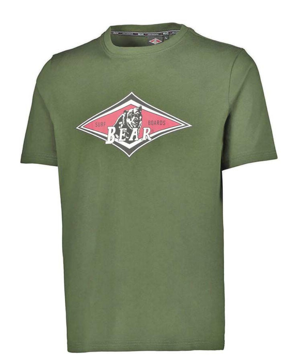 Mens * | Less Expensive Bear Surfboards T-Shirt Agave Green