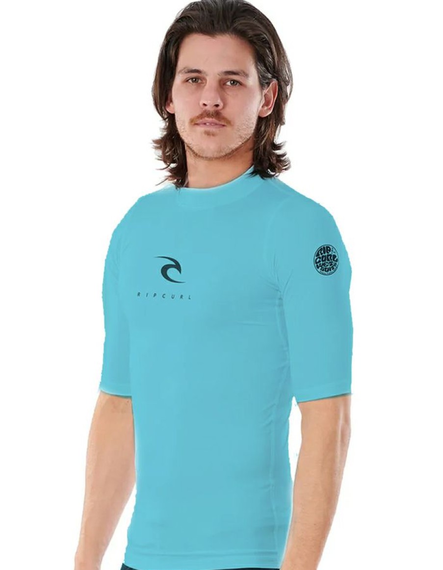 Wetsuits * | Unique Rip Curl Corps Short Sleeve Uv Tee Blue