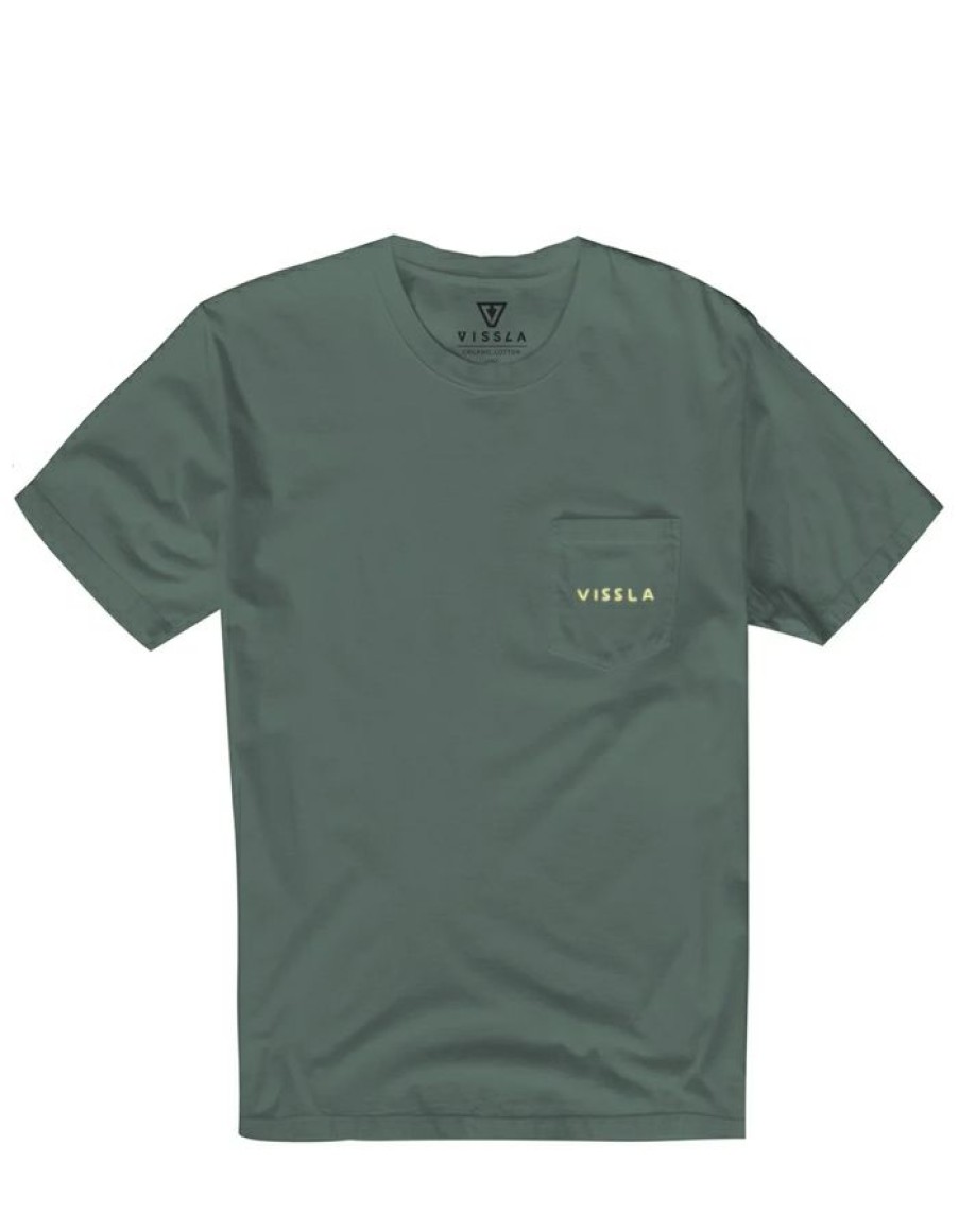 Mens * | Low Price Vissla Hideaway Premium Organic Pocket Tee Pine