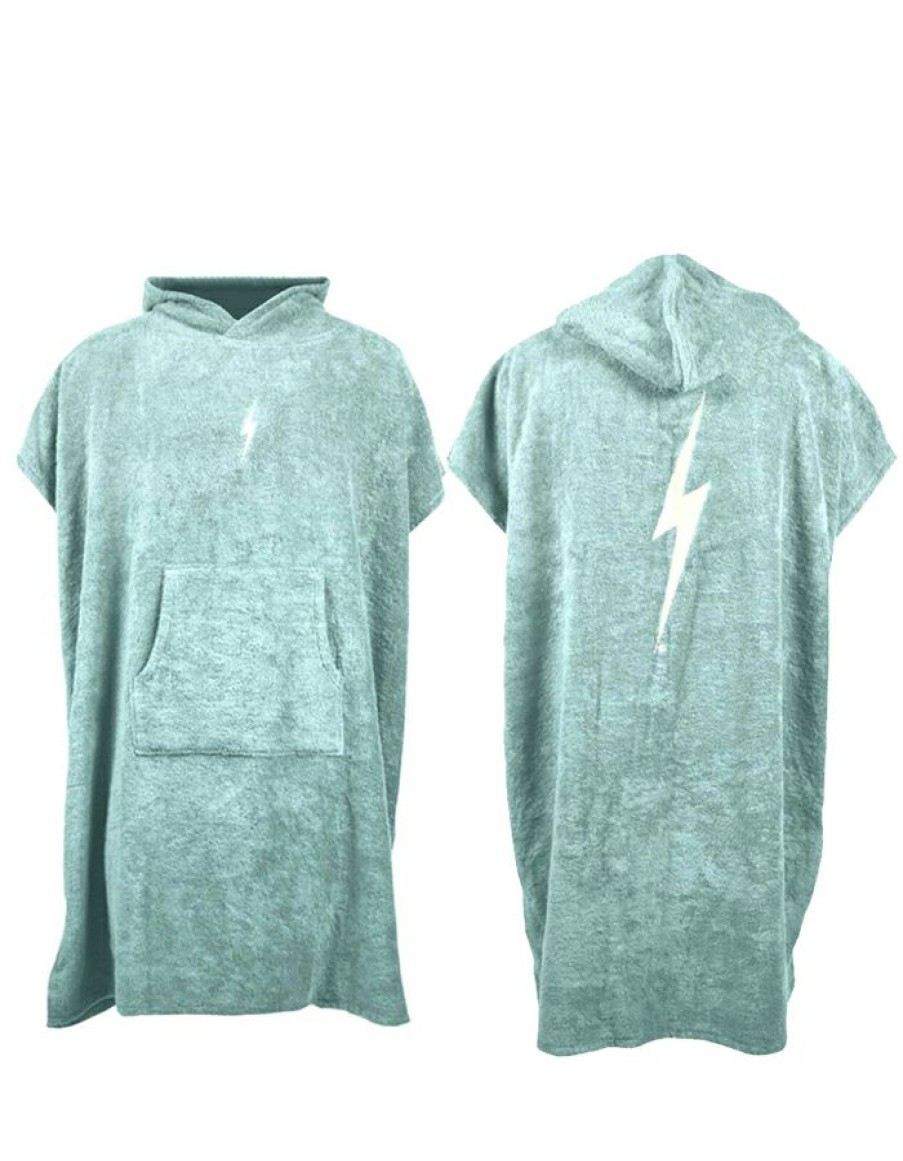 Gear * | Less Expensive Lightning Bolt Green Bolt Poncho Harbor Gray