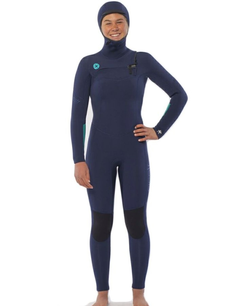 Wetsuits * | Less Expensive Sisstrevolution 5/4 Hooded Chest Full Wetsuit Strong Blue