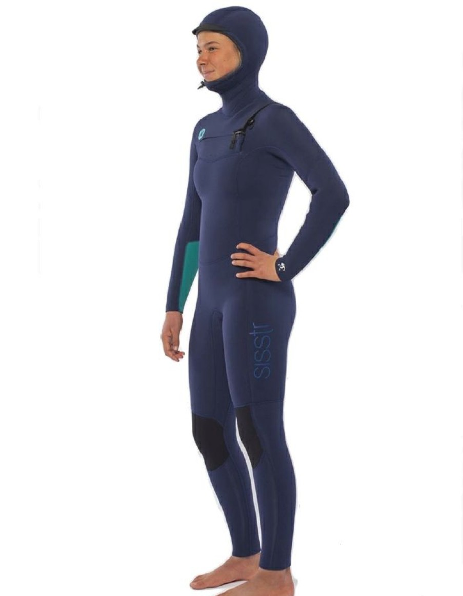 Wetsuits * | Less Expensive Sisstrevolution 5/4 Hooded Chest Full Wetsuit Strong Blue