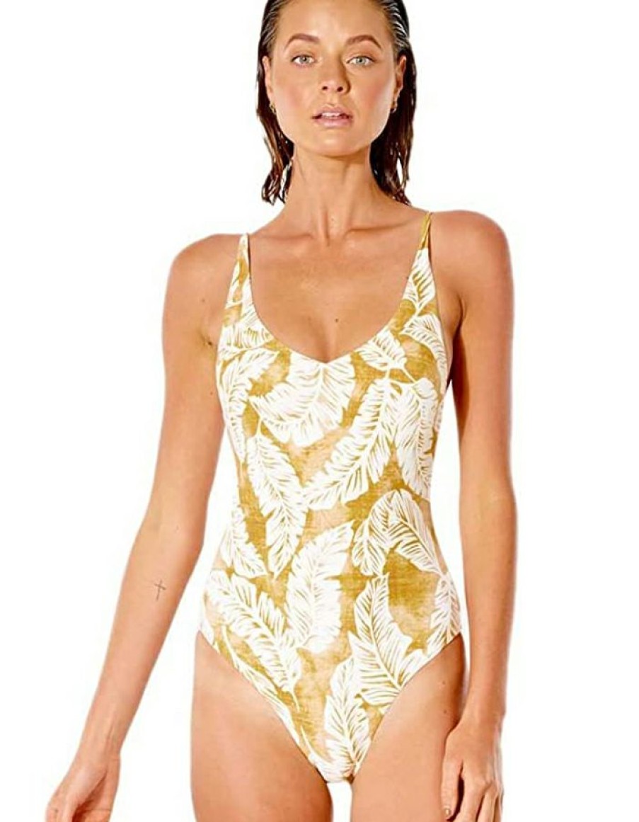 Womens * | Crazy Deals Rip Curl Summer Palm One Piece Honey