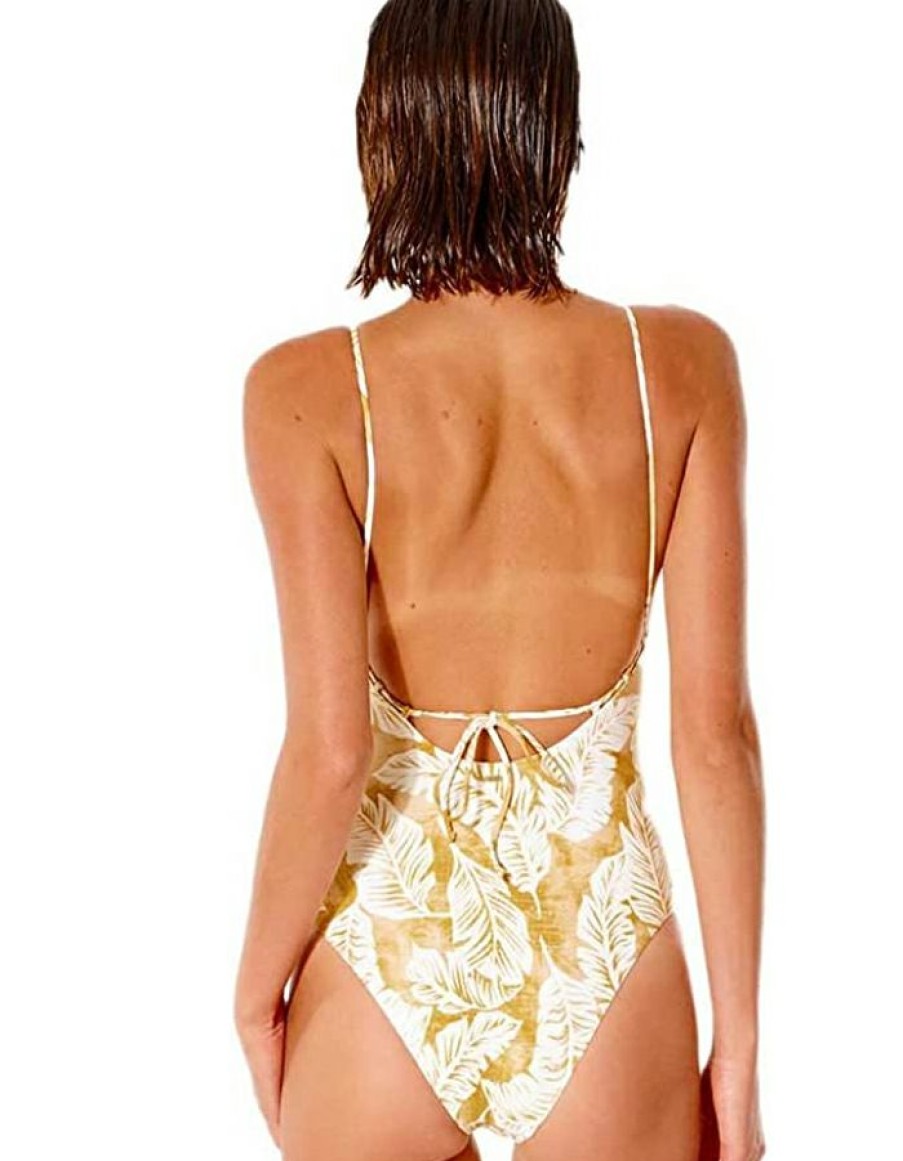 Womens * | Crazy Deals Rip Curl Summer Palm One Piece Honey