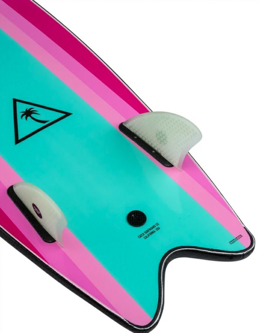 Surfboards * | Shop Catch Surf 5'6 Retro Fish Twin Fin Soft Black Turquoise