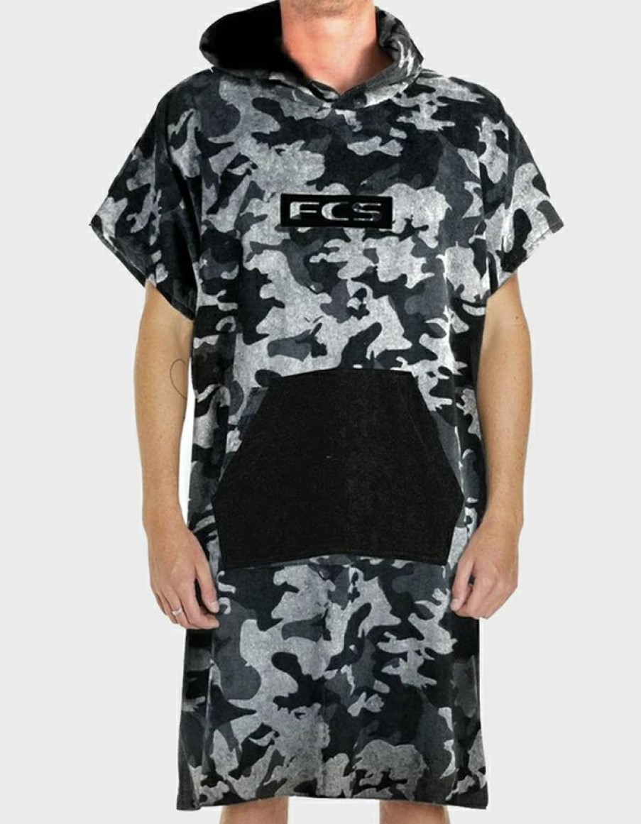 Gear * | Online Fcs Towel Poncho Adult Camo Black