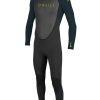 Wetsuits * | Shop O'Neill Youth Reactor Ii 3/2 Mm Back Zip Full Wetsuit Black Slate