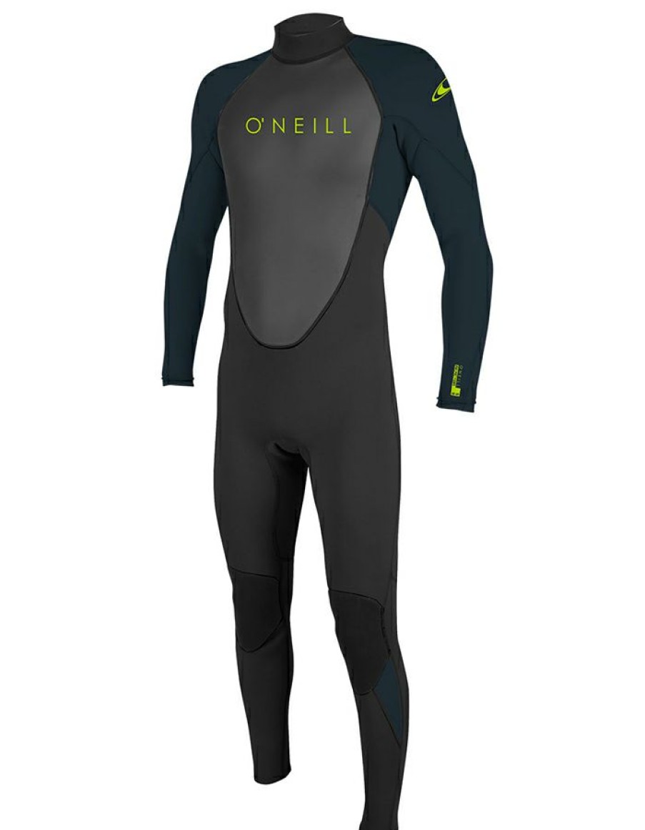 Wetsuits * | Shop O'Neill Youth Reactor Ii 3/2 Mm Back Zip Full Wetsuit Black Slate