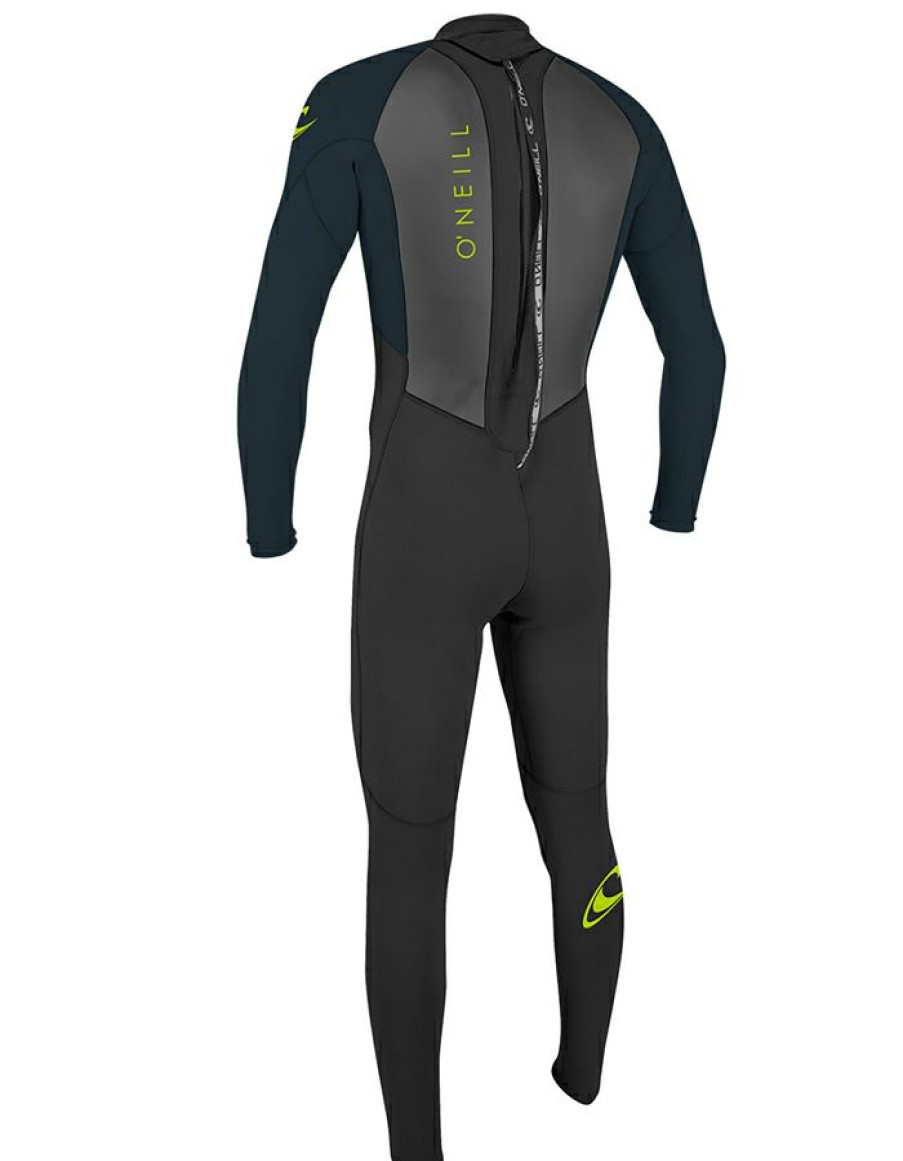 Wetsuits * | Shop O'Neill Youth Reactor Ii 3/2 Mm Back Zip Full Wetsuit Black Slate