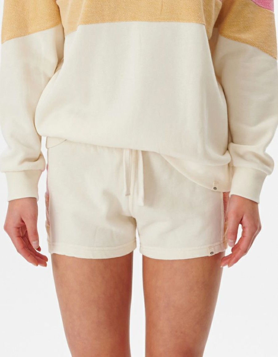 Womens * | Online Rip Curl Heat Wave Fleece Short Off White